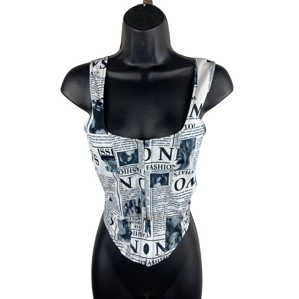 Newspaper Print Women's Top